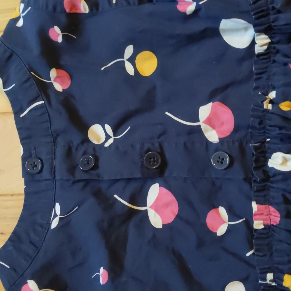 Hanna Andersson navy dress with fun flowers - Picture 3 of 5